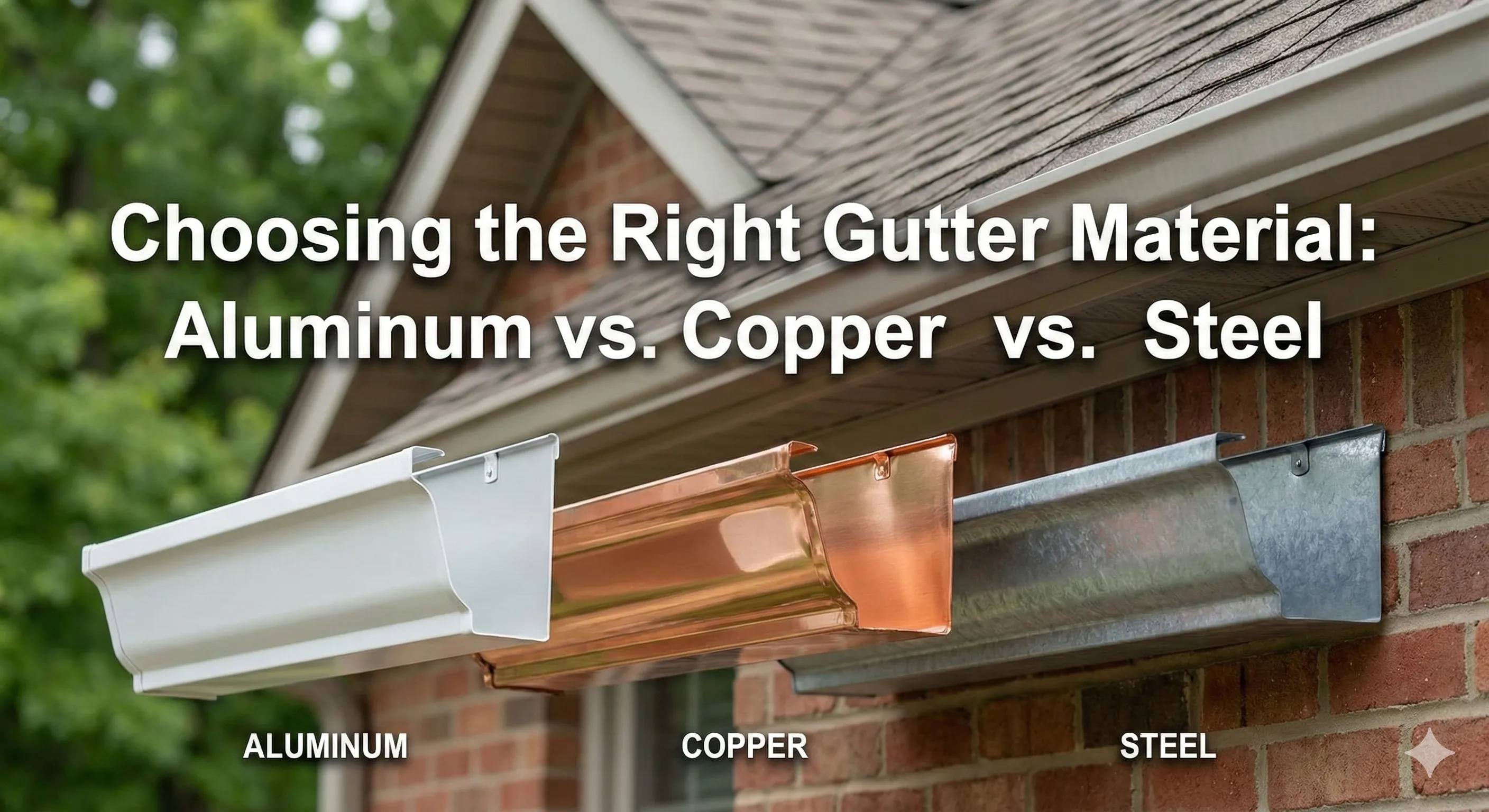 Choosing the Right Gutter Material: Aluminum vs. Copper vs. Steel